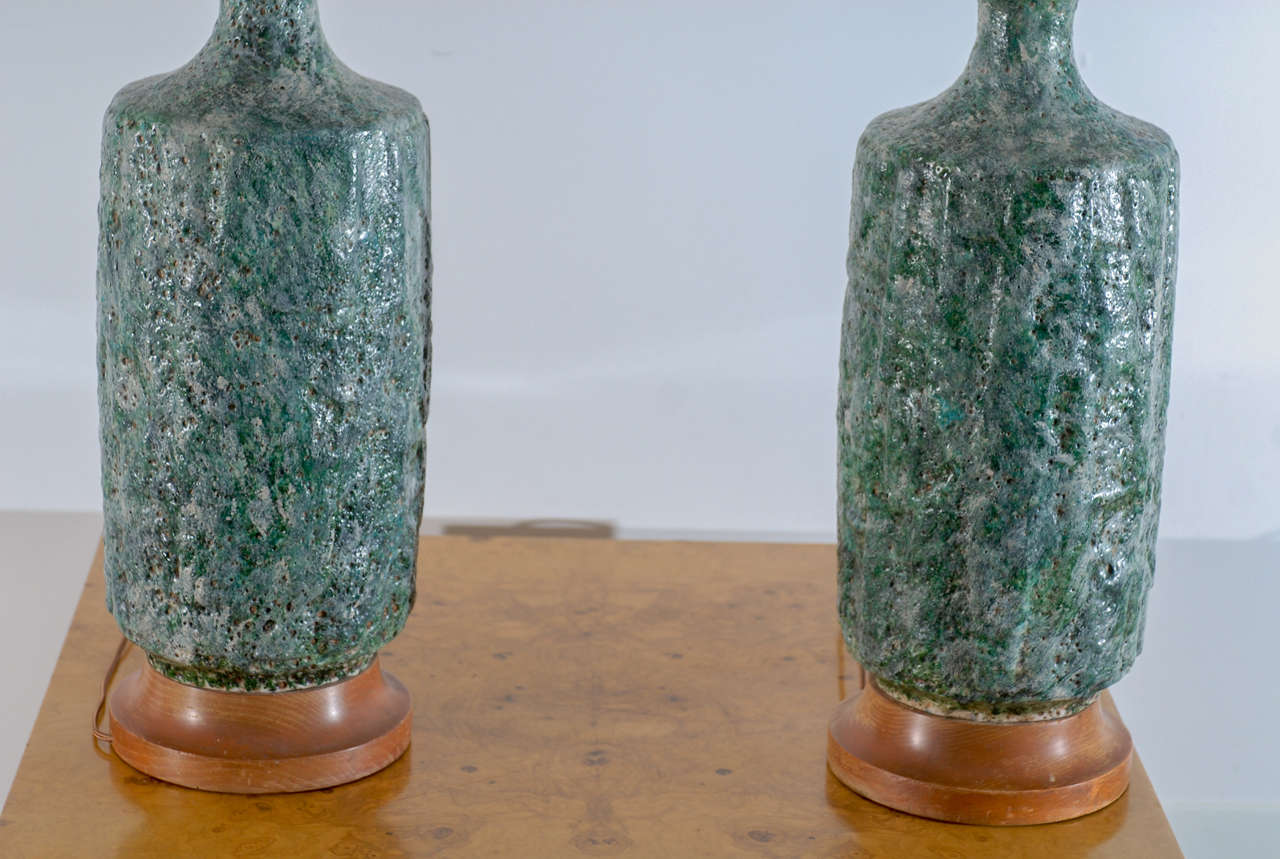 Monumental Pair of Vintage Ceramic Lamps 1