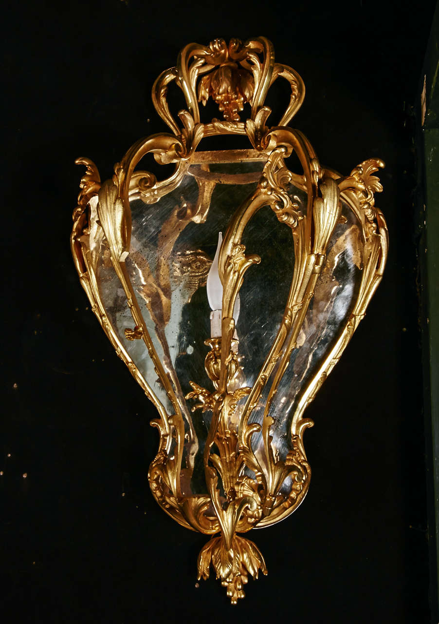 Rococo 19th Century Bronze Sconces For Sale