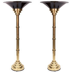 Pair of Tall Brass Floor Lamps, C 1970, Italy 5