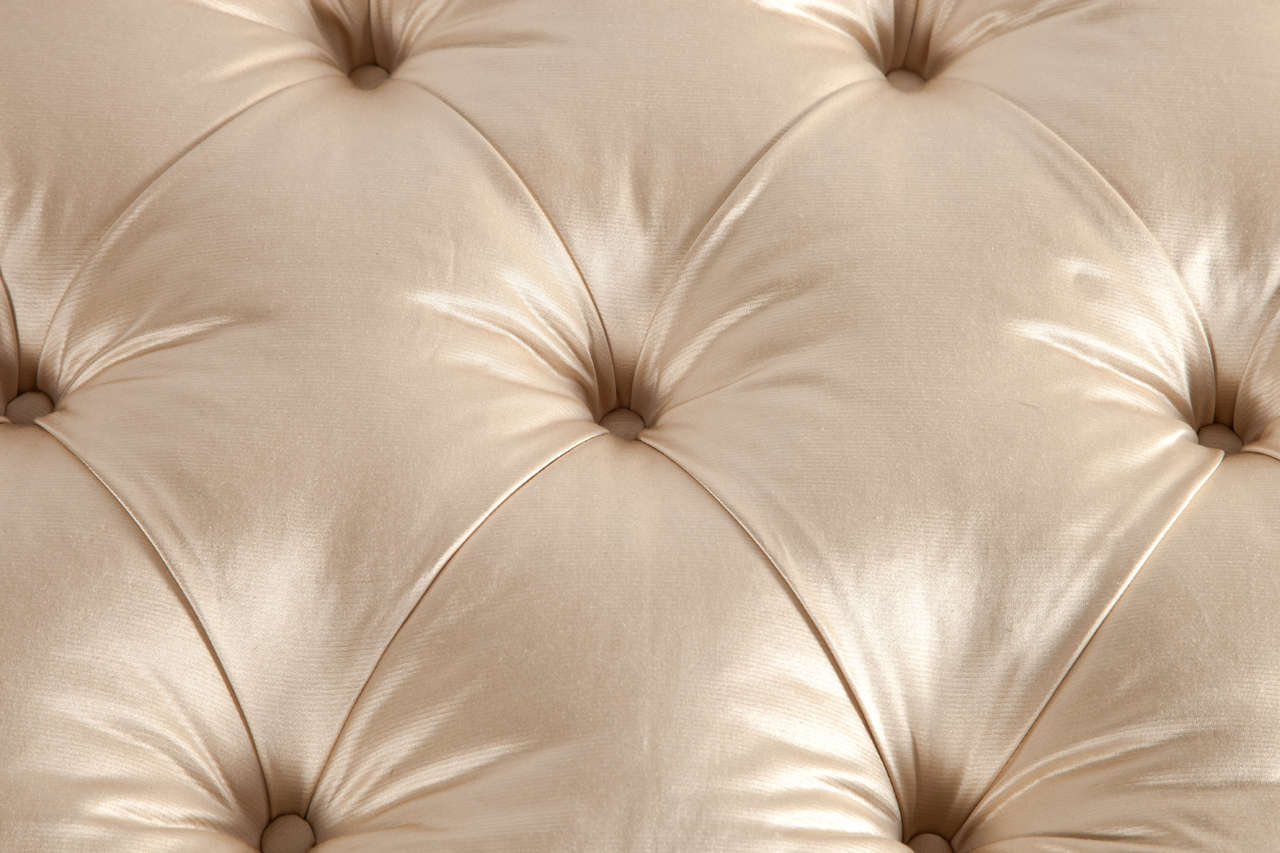 Bench, Brass, Italy, C 1950, Silk Upholstery For Sale at 1stdibs