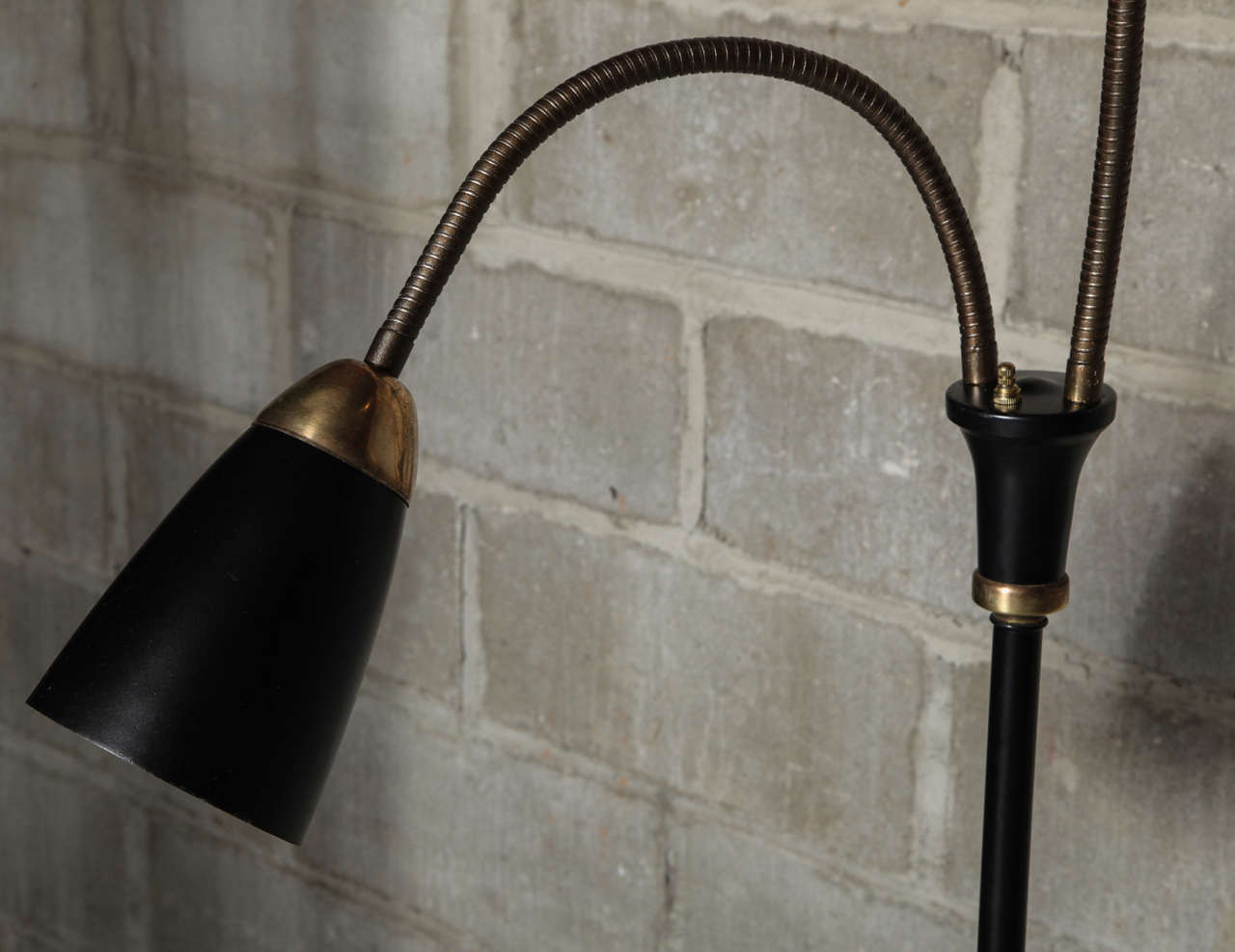 Mid Century Gooseneck Floor Lamp Mid Century Double Gooseneck Floor Lamp At 1stdibs