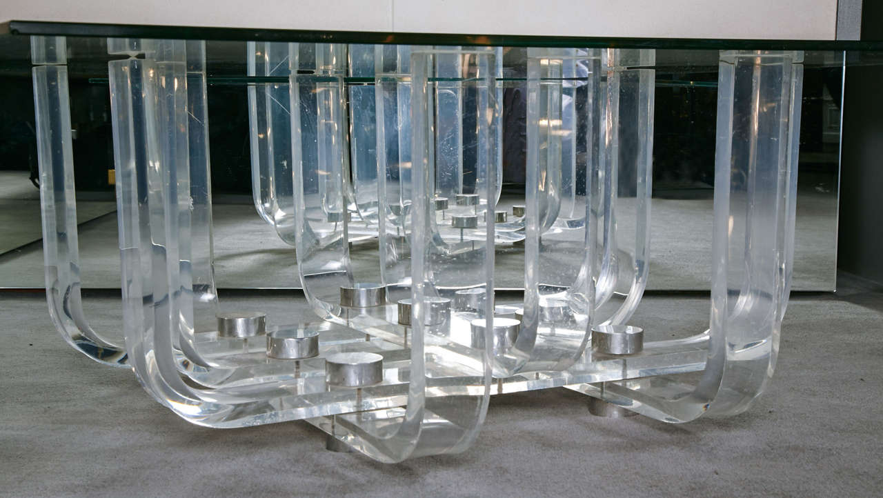 Original Plexiglas Coffee Table by Philippe Jean, France, circa 1970 In Good Condition For Sale In Paris, FR