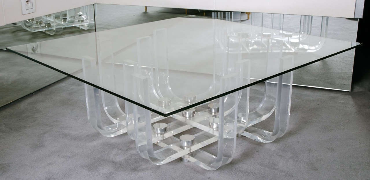 Late 20th Century Original Plexiglas Coffee Table by Philippe Jean, France, circa 1970 For Sale