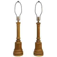 Pair of Gold Opaline Lamps