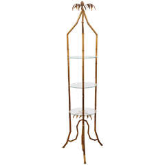 Iron Bamboo Etagere in Gold