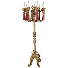 A live size standing candelabra 6-light  floor light