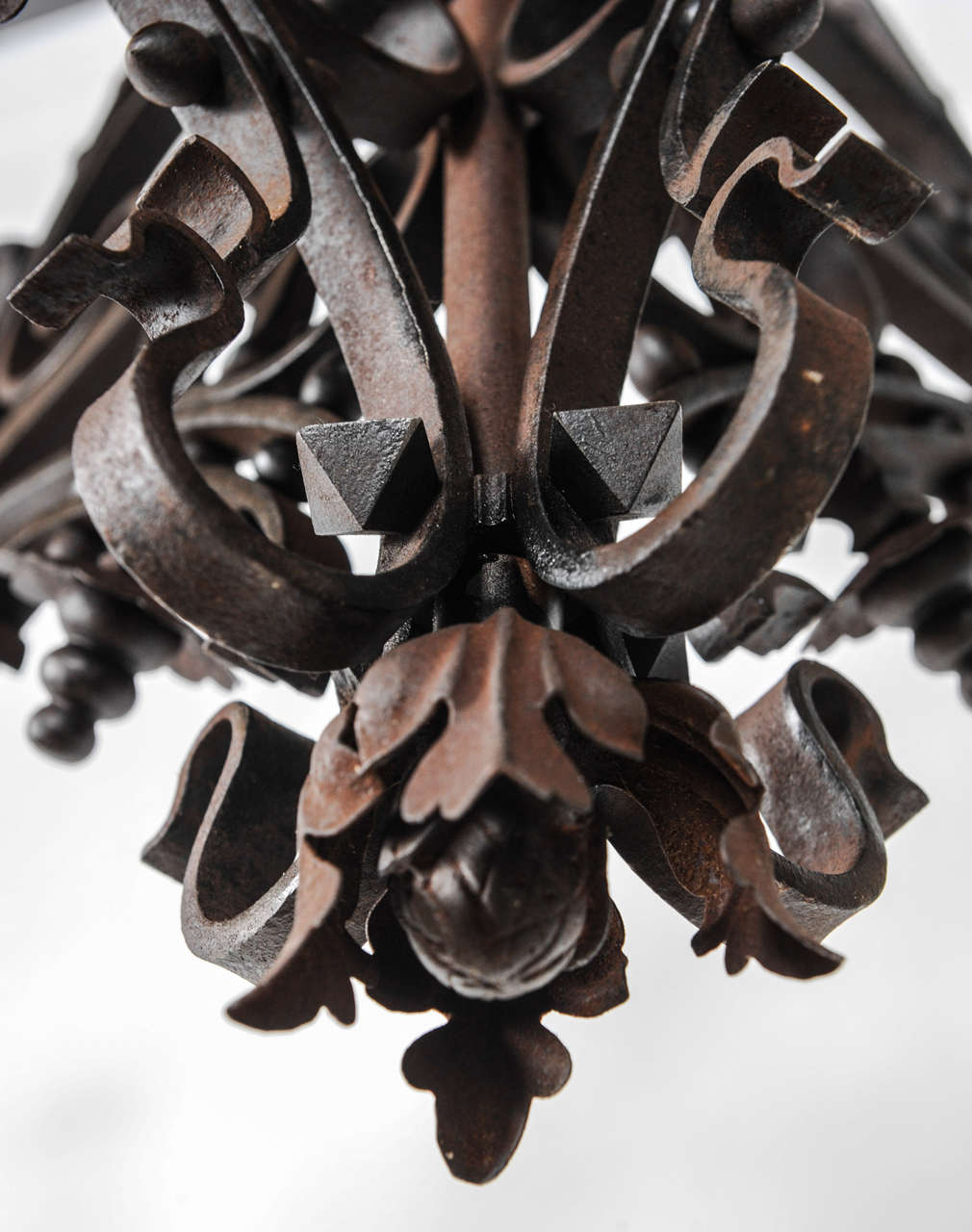 Early 20th Century Steampunk Wrought Iron Church Chandelier For Sale 3