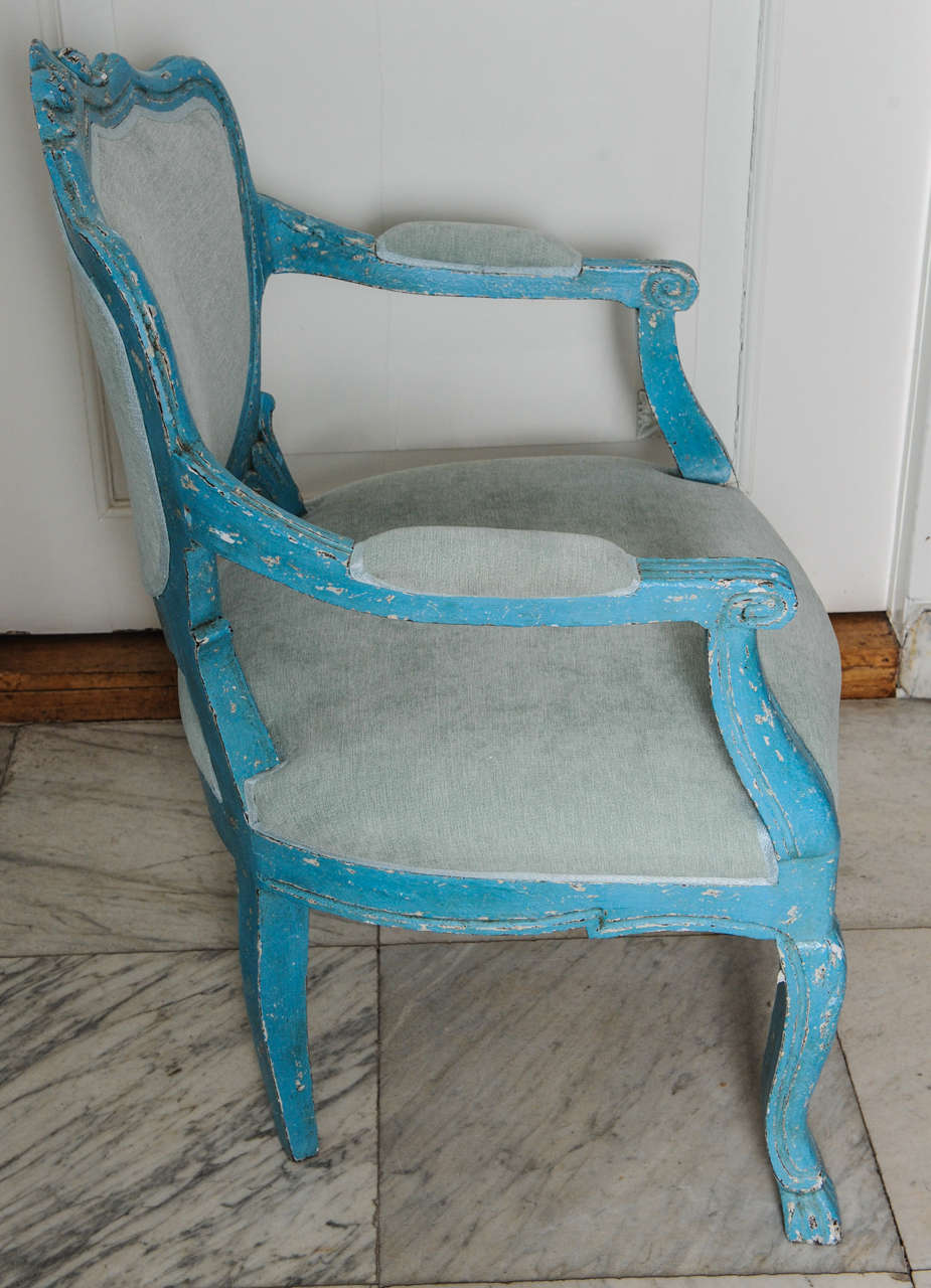 antique blue dining chairs