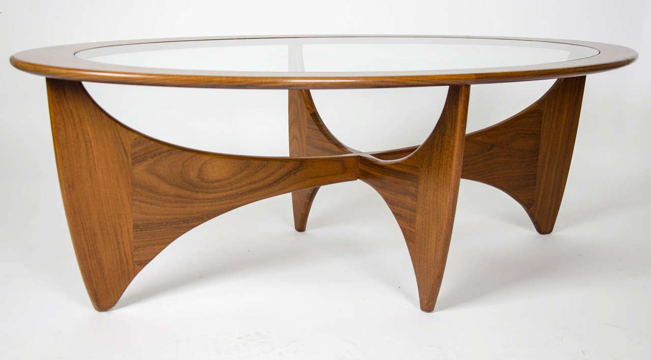 Teak and Glass Coffee Table at 1stDibs