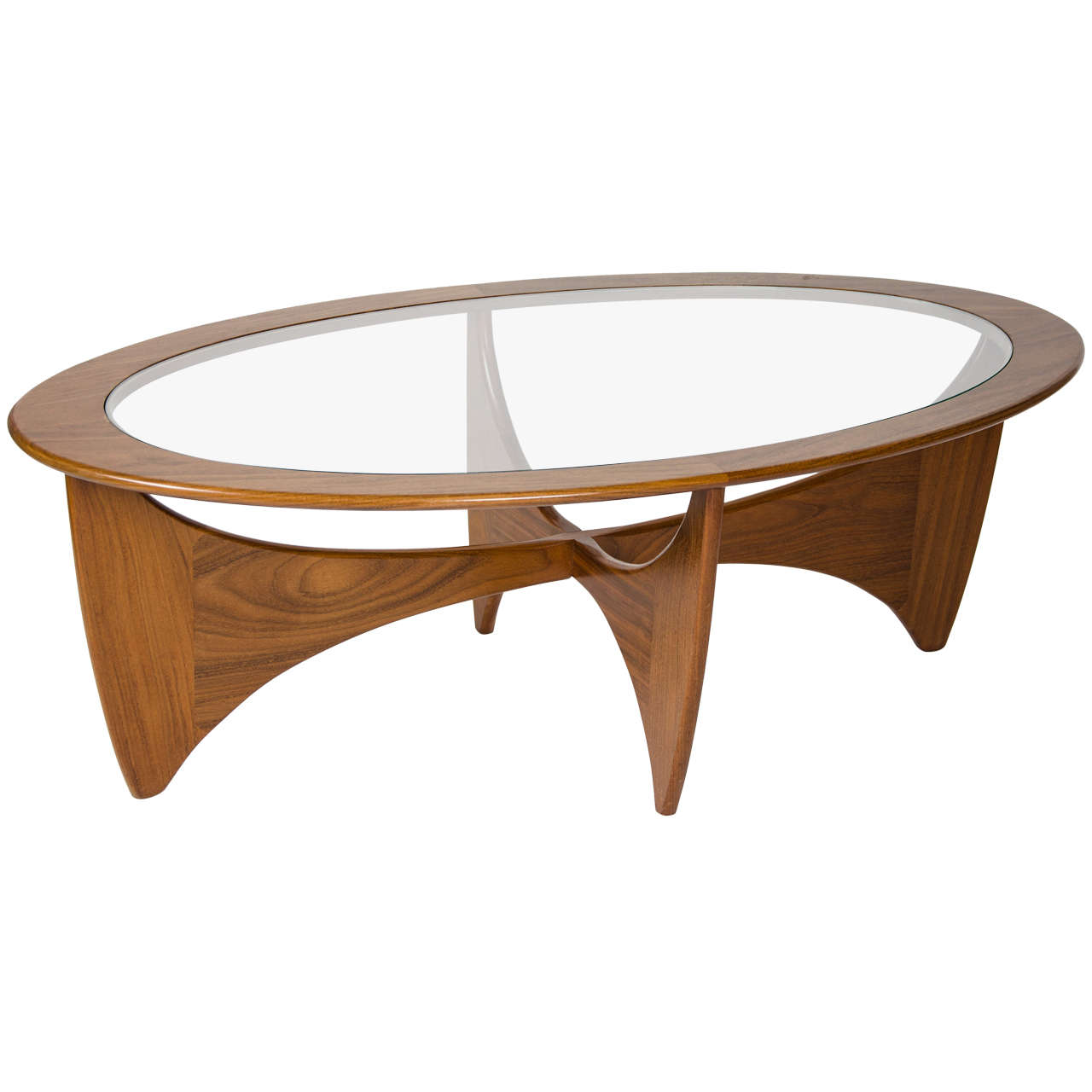 Teak and Glass Coffee Table at 1stDibs