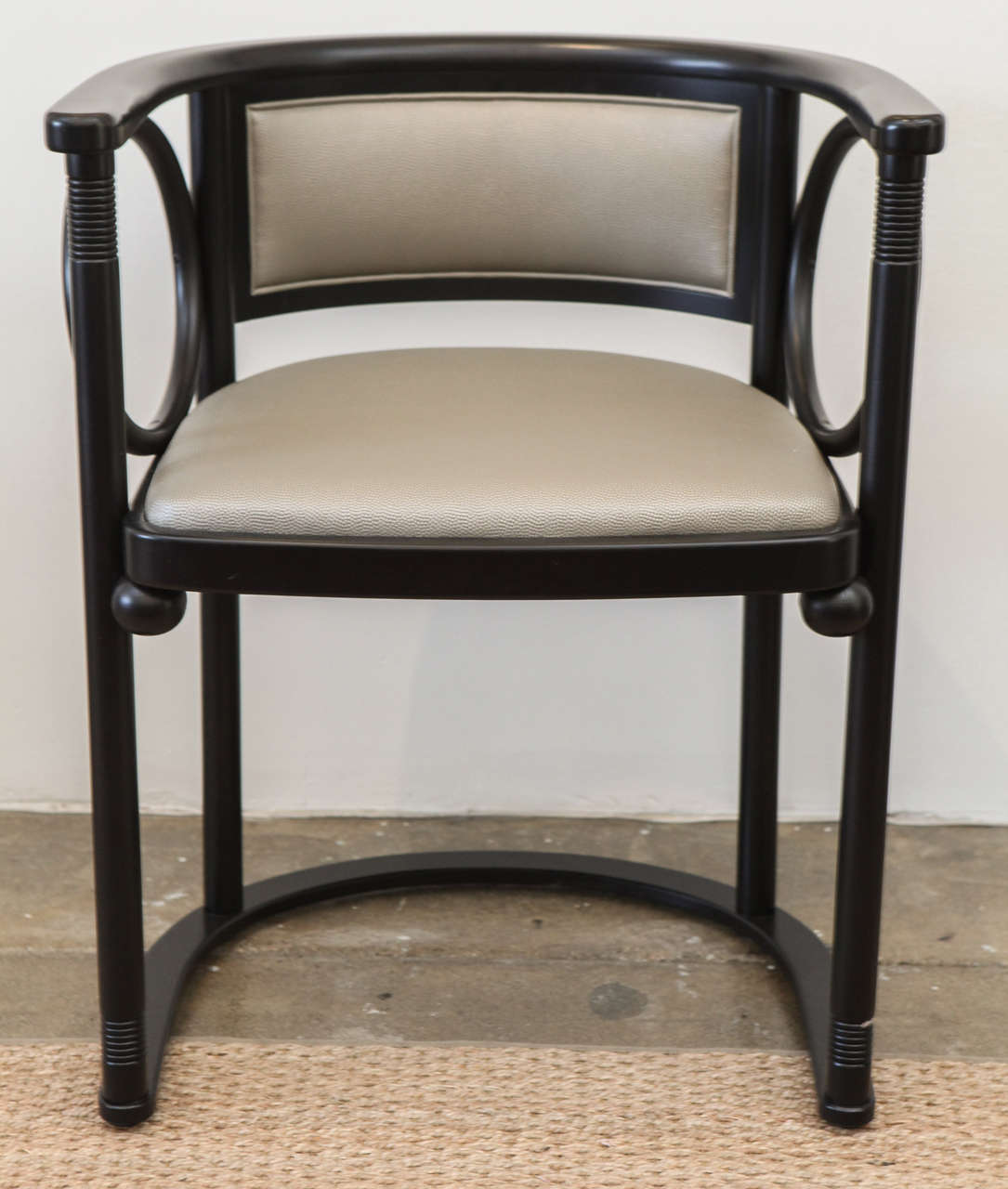 Set of Eight Black Josef Hoffman Dining Chairs In Excellent Condition In Santa Monica, CA