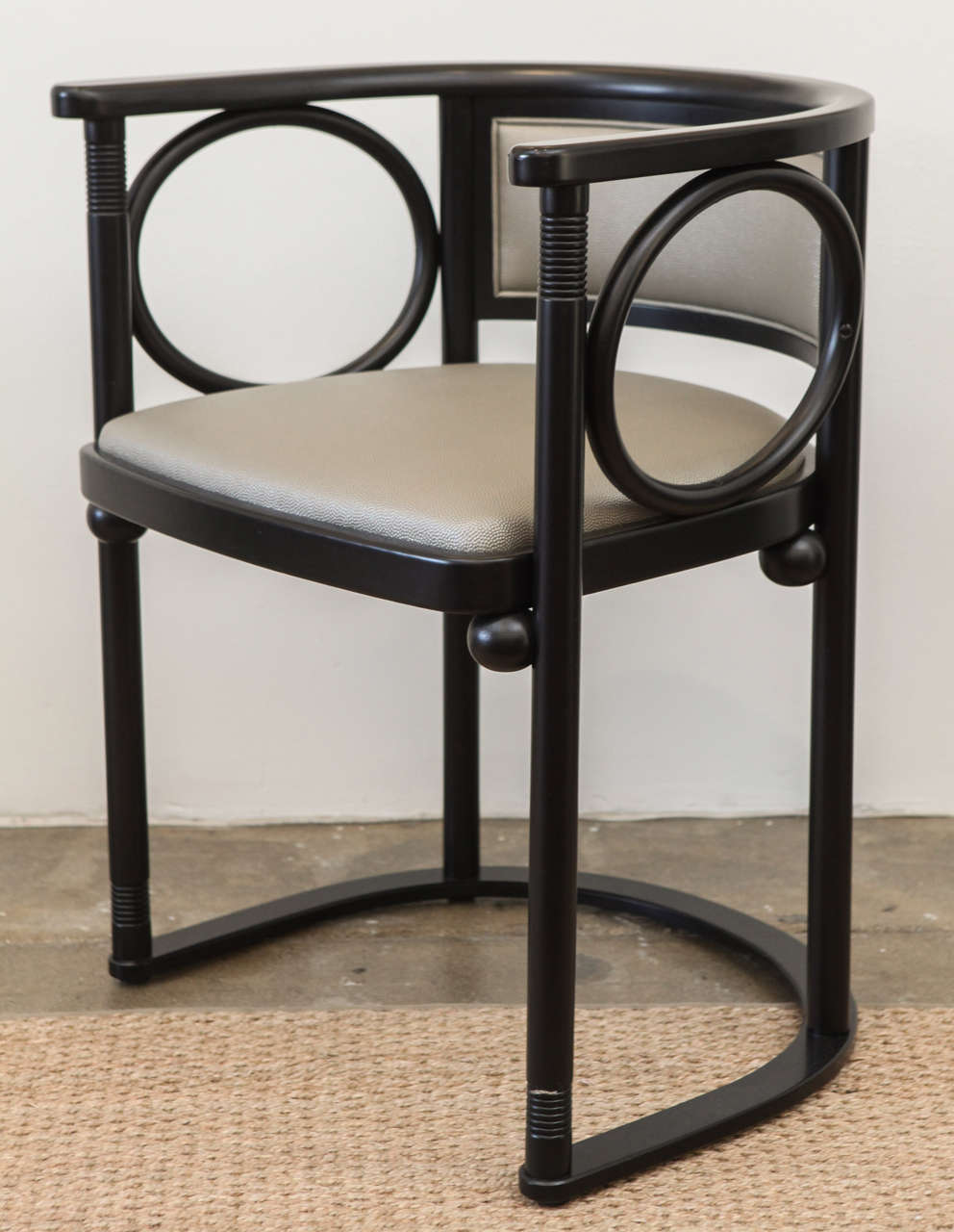 Set of Eight Black Josef Hoffman Dining Chairs 1