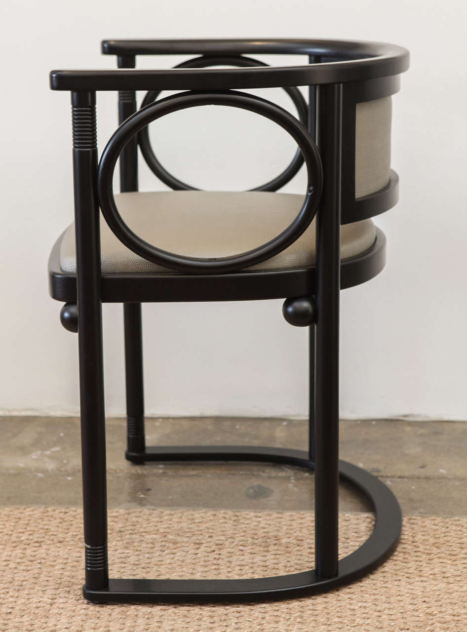 Set of Eight Black Josef Hoffman Dining Chairs 2