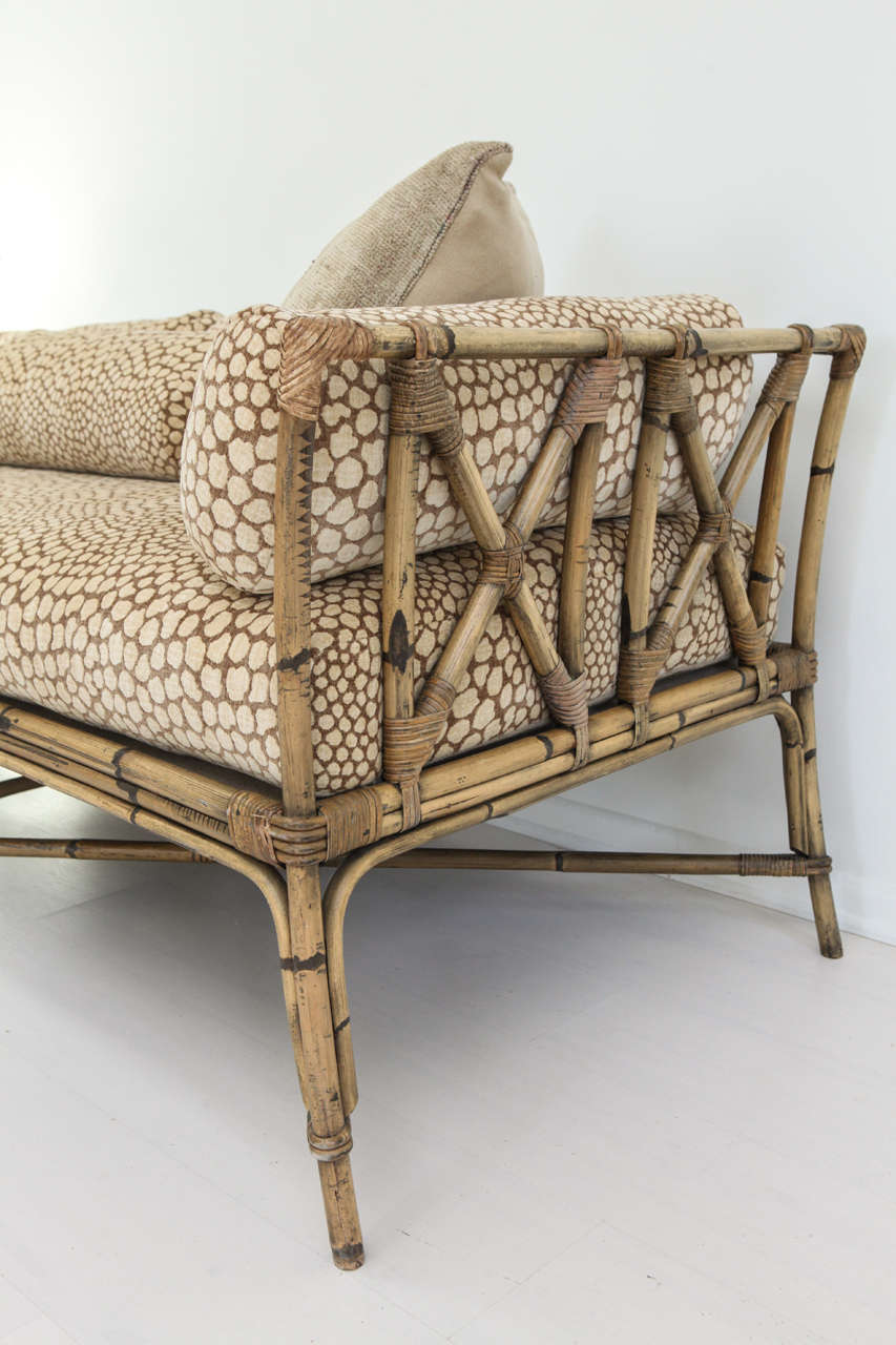 Mid-20th Century Vintage Bamboo Daybed Sofa
