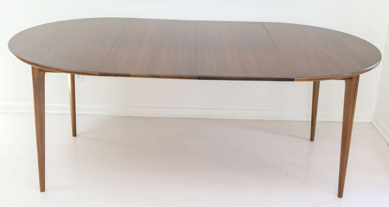 Mid-Century Dining Table with Two Leaves