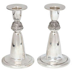 Pair of Irish Sterling Silver Candlesticks