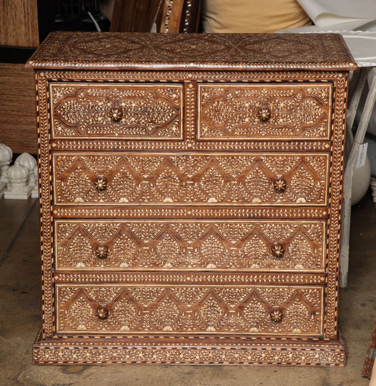 inlaid chest of drawers