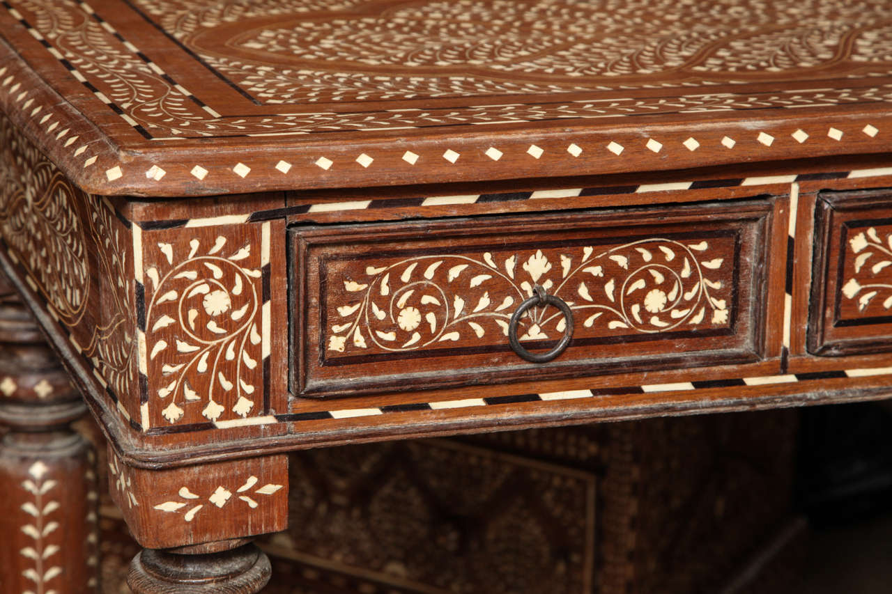 Bone Inlaid Desk In Excellent Condition In New York, NY