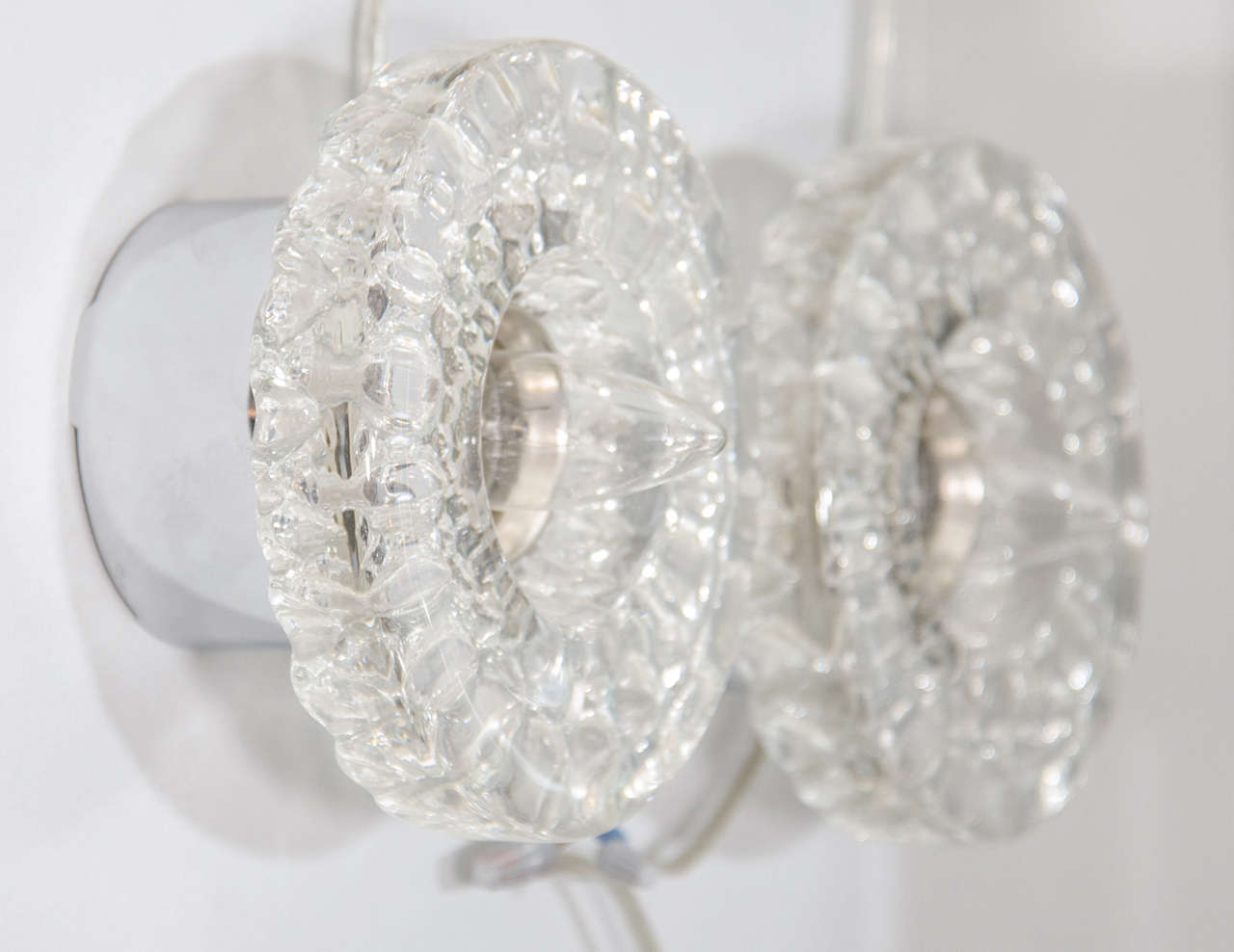 Mid-Century Modern Pair of Round Glass Barovier & Toso Sconces