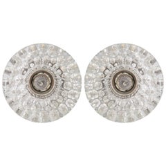 Pair of Round Glass Barovier & Toso Sconces