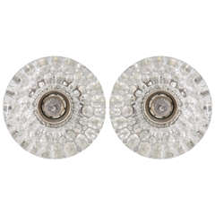 Pair of Round Glass Barovier & Toso Sconces 1