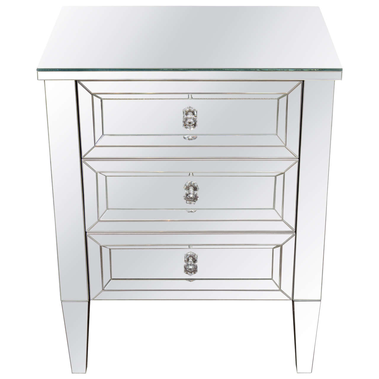 Custom Mirrored End Table For Sale at 1stdibs