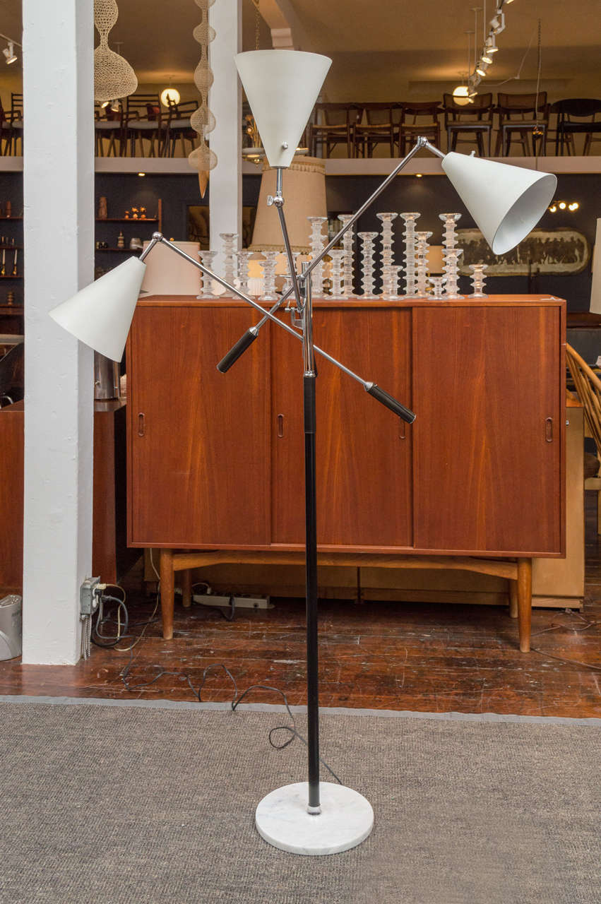 Pristine example of this now iconic Italian floor lamp, all arms, switches and locks function perfectly.