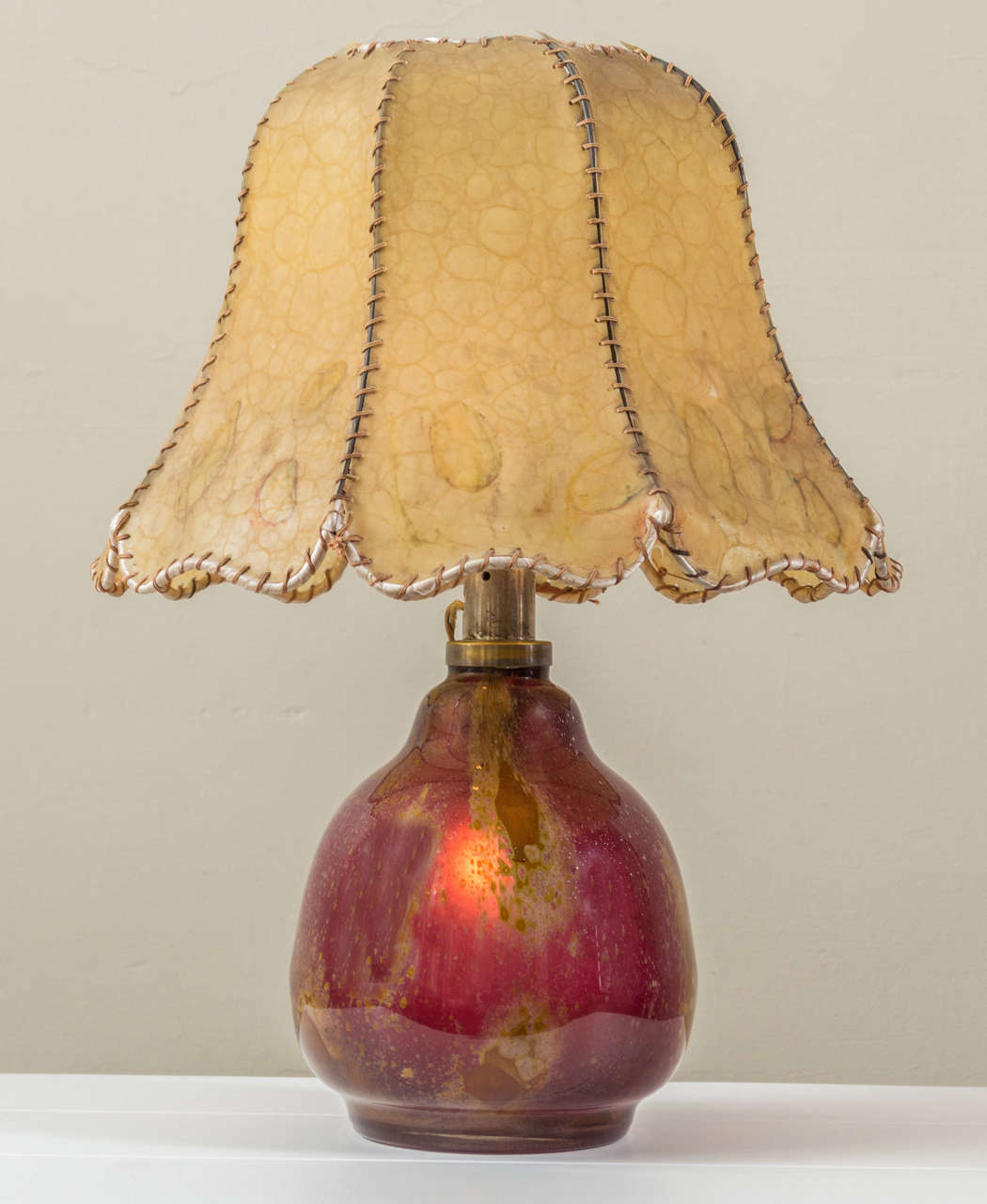 Rare WMH German Art Deco Glass Lamp In Excellent Condition For Sale In San Francisco, CA