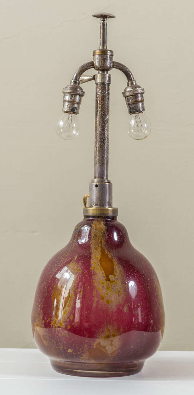 Rare WMH German Art Deco Glass Lamp For Sale 2