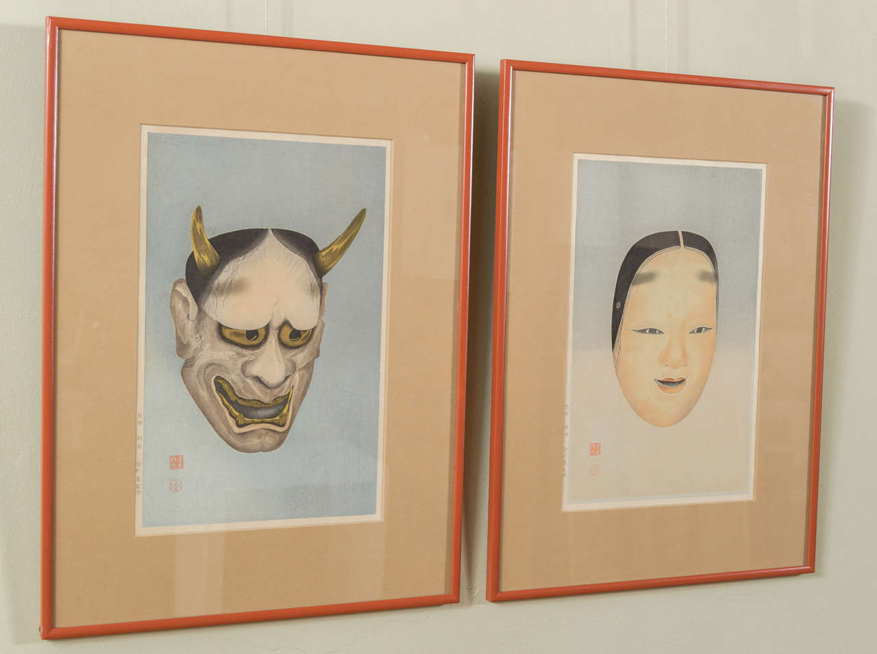 Pair of Japanese Mask Prints 5