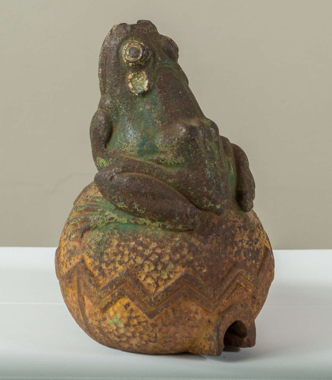 Art Deco Cast Iron Frog Fountain Head