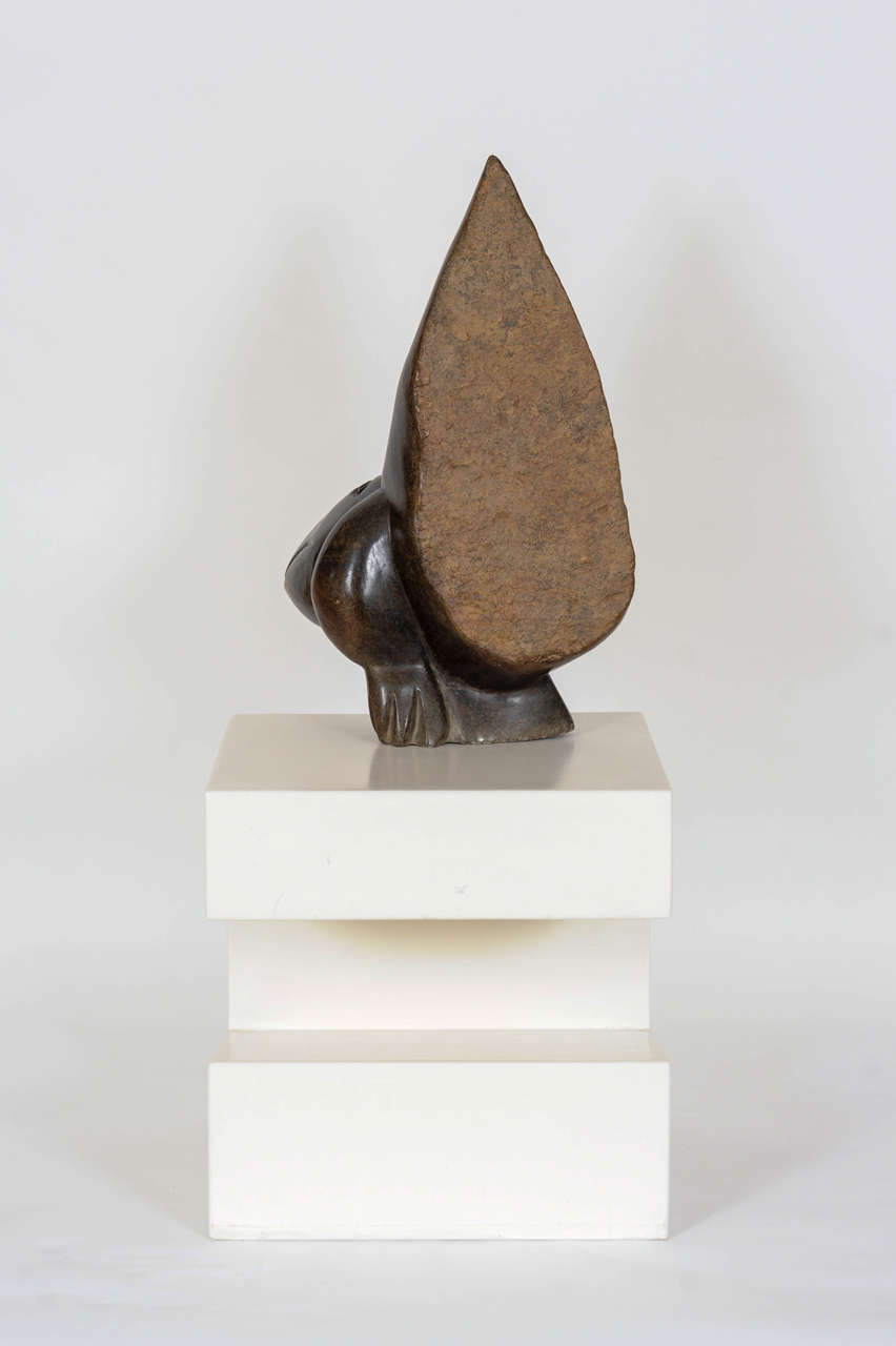Organic Modern David Bangura Stone Sculpture on Pedestal For Sale