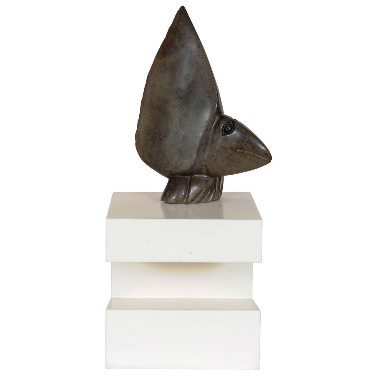 David Bangura Stone Sculpture on Pedestal For Sale