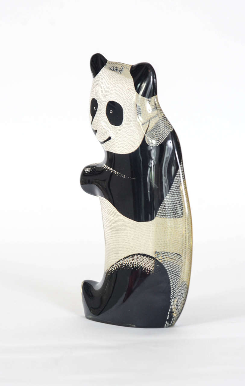 Mid-Century Modern Lucite Panda Designed by Abraham Palatnik For Sale