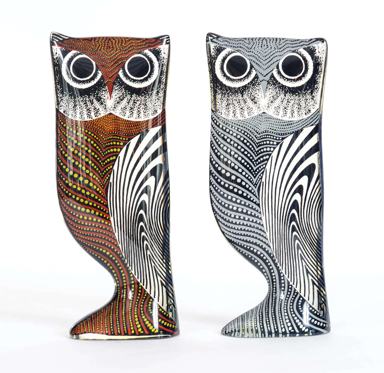 Brazilian Set of Five Lucite Owls Designed by Abraham Palatnik
