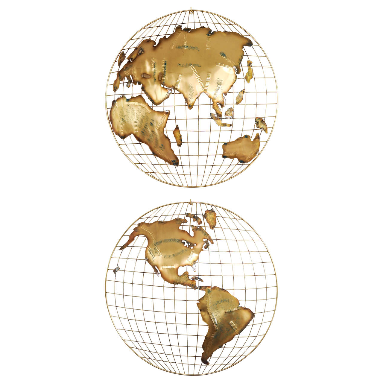 'The World' Brass Map by Curtis Jeré