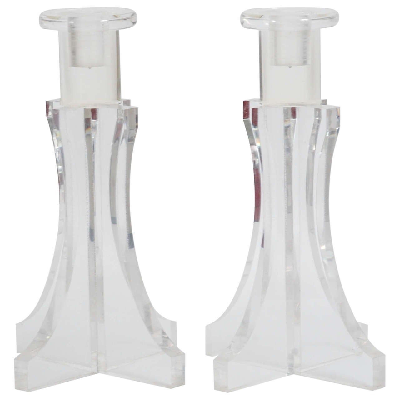 Huge Lucite Candle Holders at 1stDibs