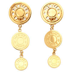 Hermes Three Medallion Clip Earrings