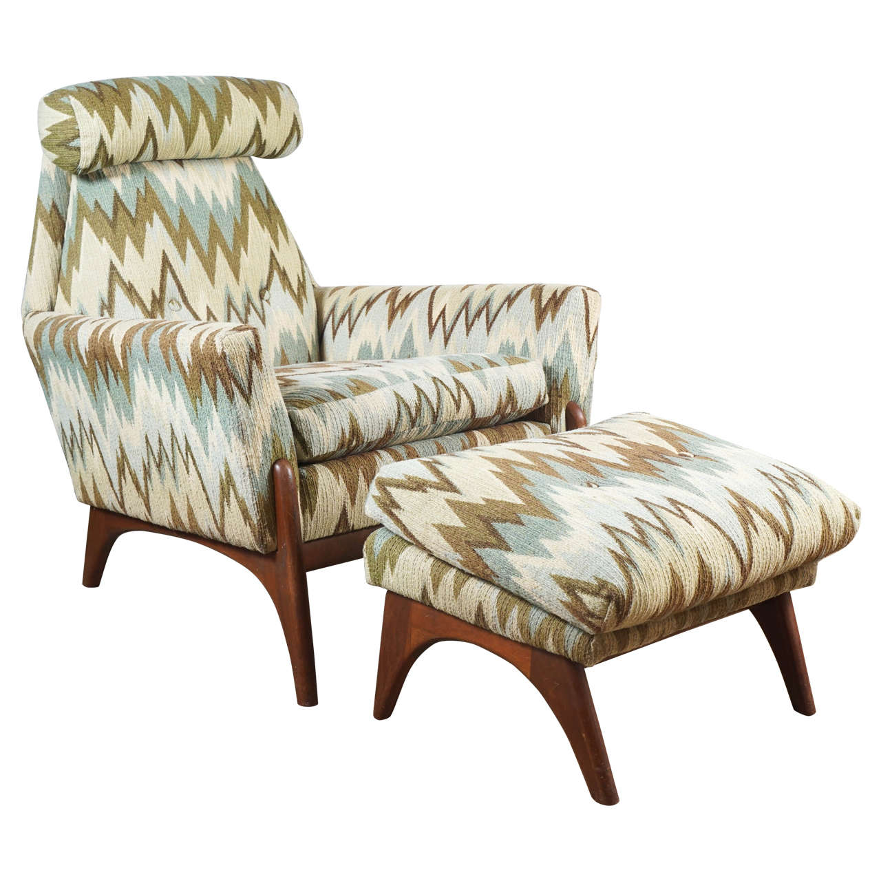 An Adrian Pearsall Chair and Ottoman For Sale