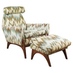 An Adrian Pearsall Chair and Ottoman