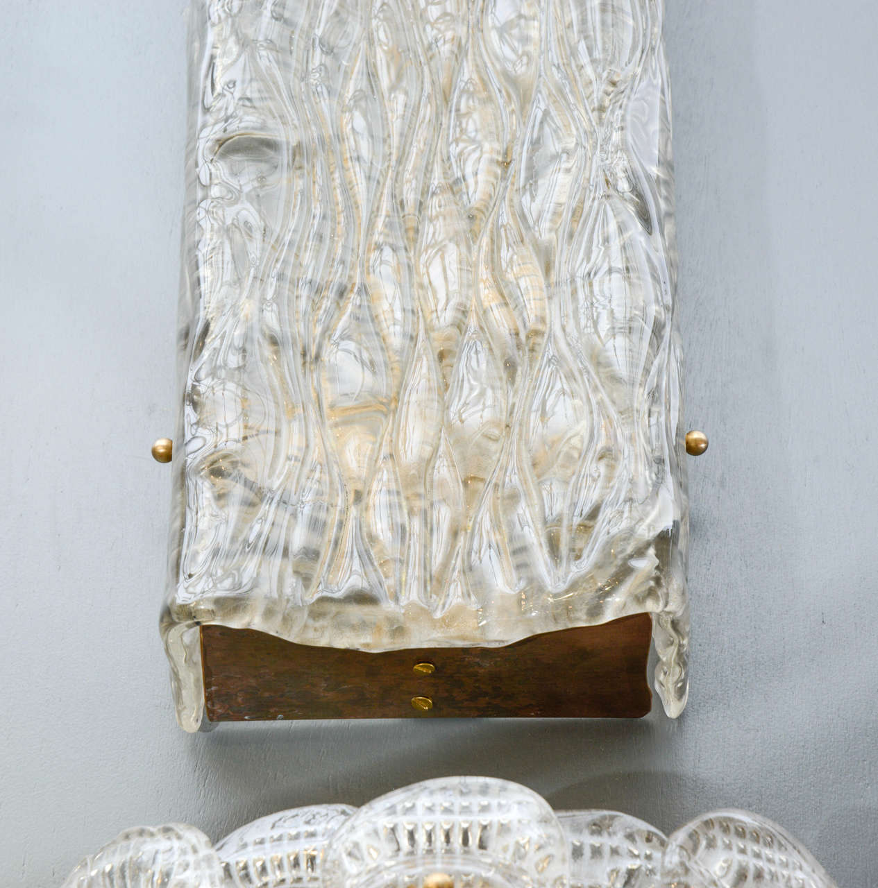 Mid-Century Modern Set of Six Murano Glass Wall Sconces in the Style of Mazzega