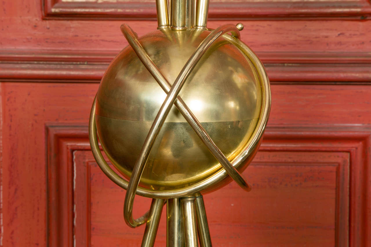French Pair of Brass Floor Lamps