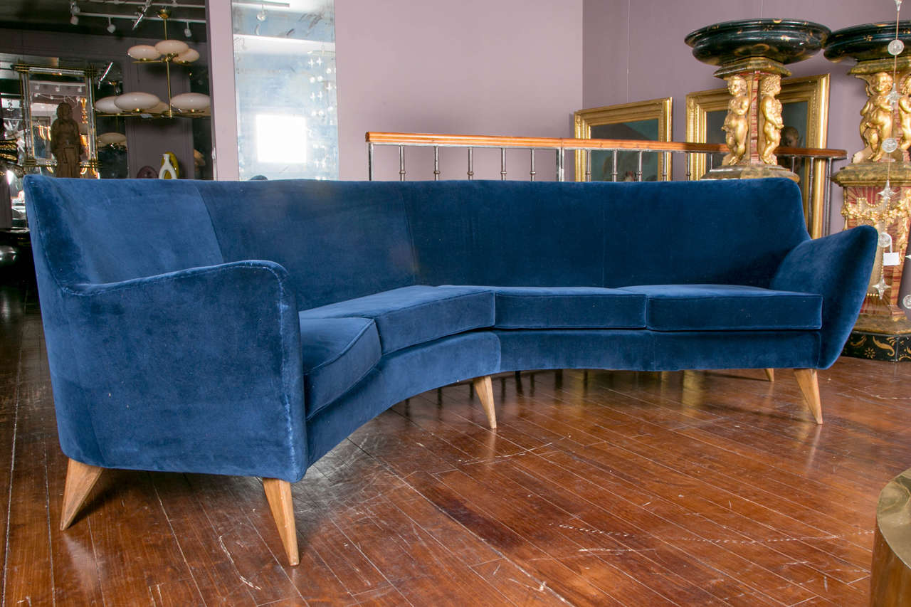 Vintage Curved Sofa at 1stdibs