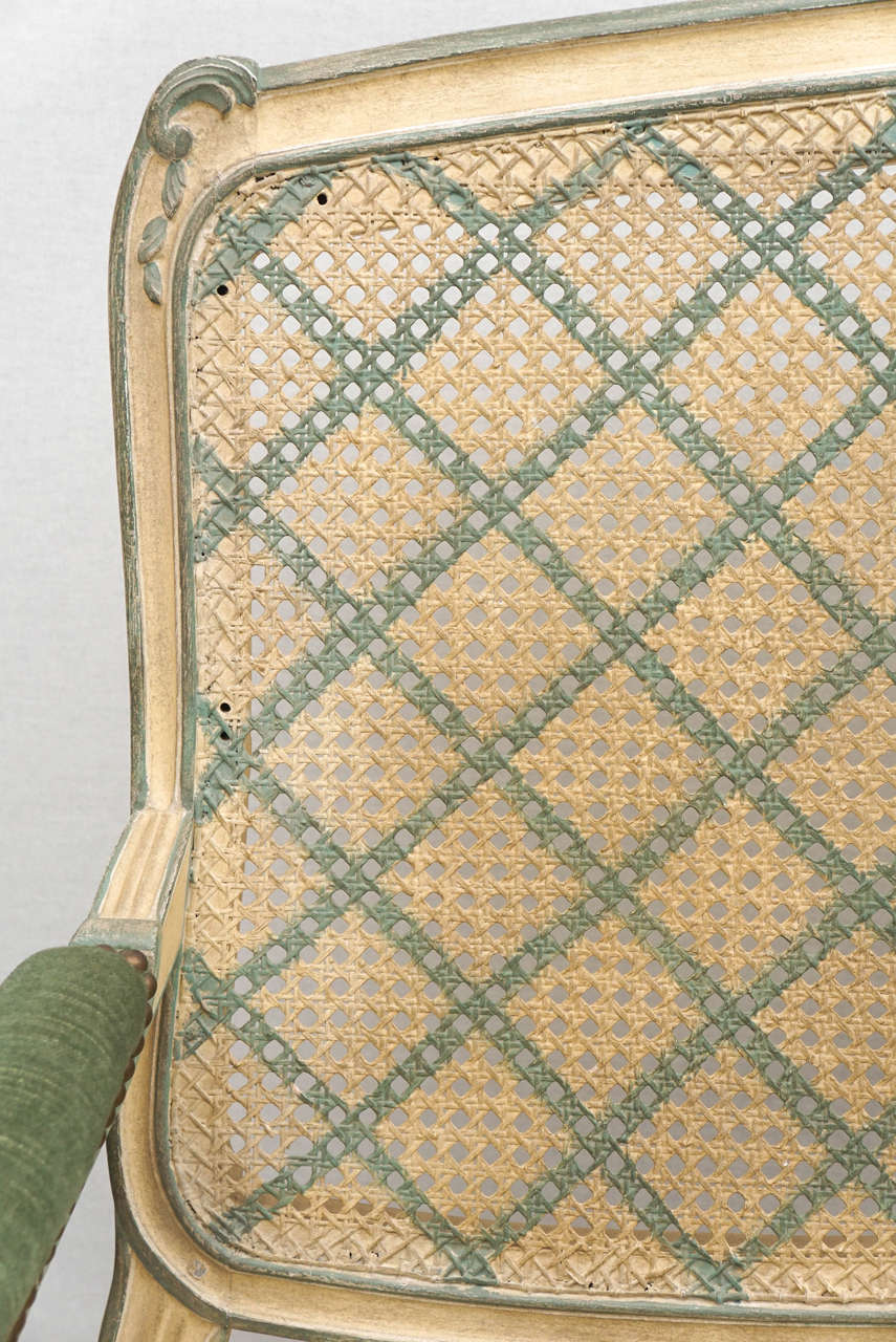 Intagliato Sette di legno e canne finemente intagliate del primo Novecento in stile Louis XV in vendita