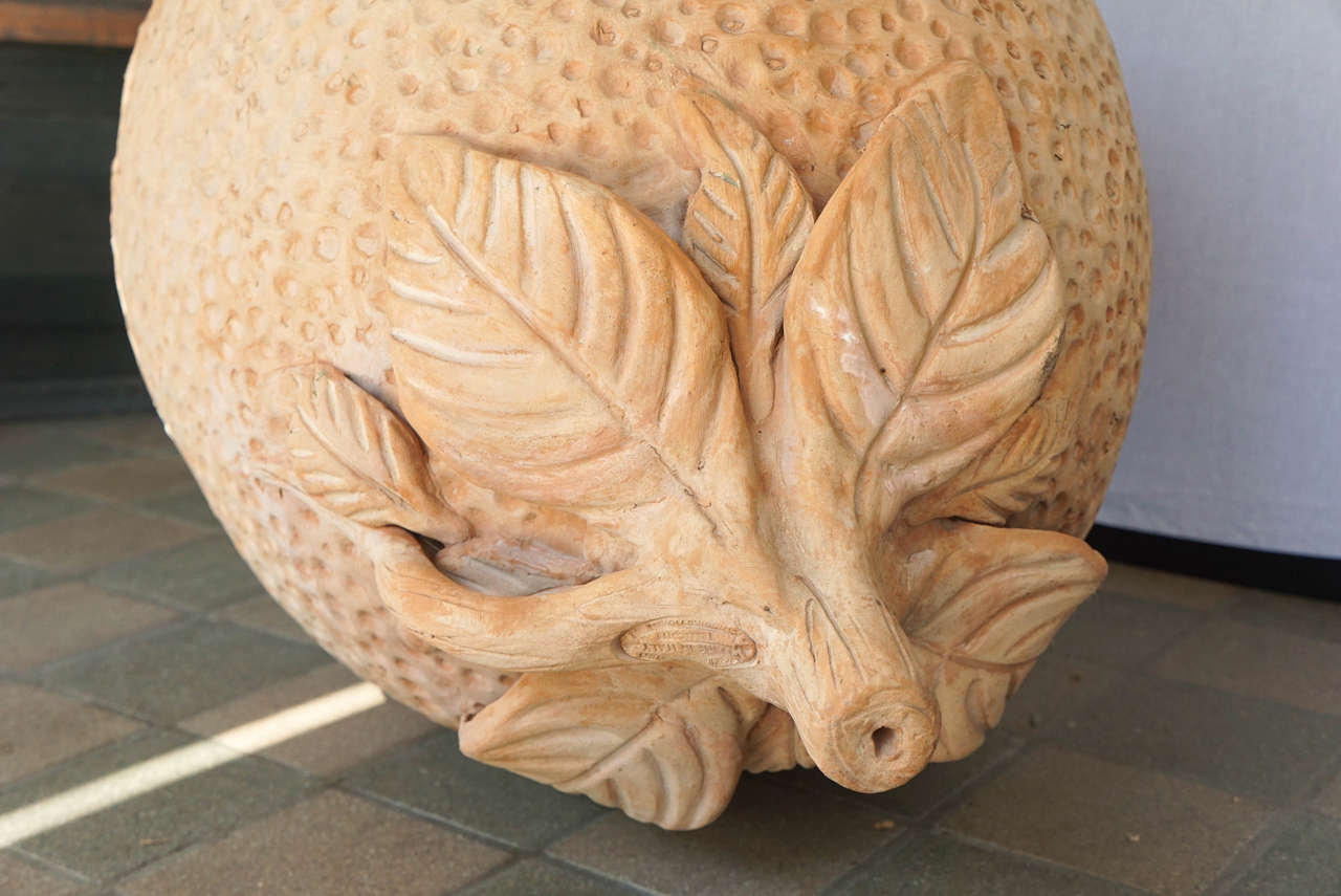 Large Handmade Terracotta Lemon Garden Sculpture For Sale at 1stdibs