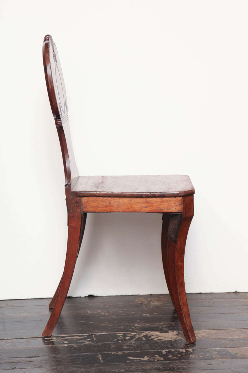 Early 19th Century English Regency Mahogany Hall Chair 3