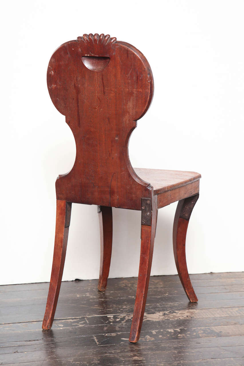 Early 19th Century English Regency Mahogany Hall Chair 4