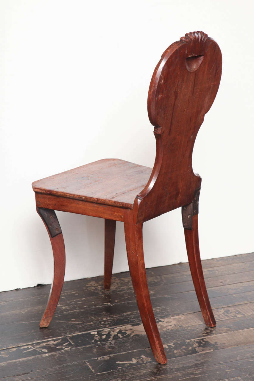 Early 19th Century English Regency Mahogany Hall Chair 6