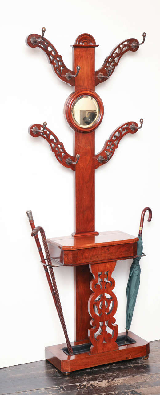 Late 19th Century English, Mahogany Hall Stand In Excellent Condition In New York, NY