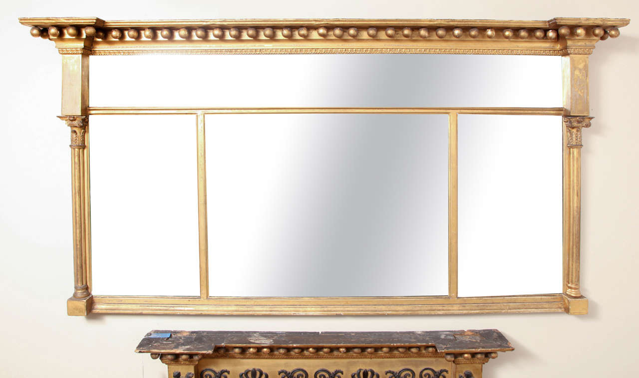 Early 19th Century English Overmantel, Replaced Glass